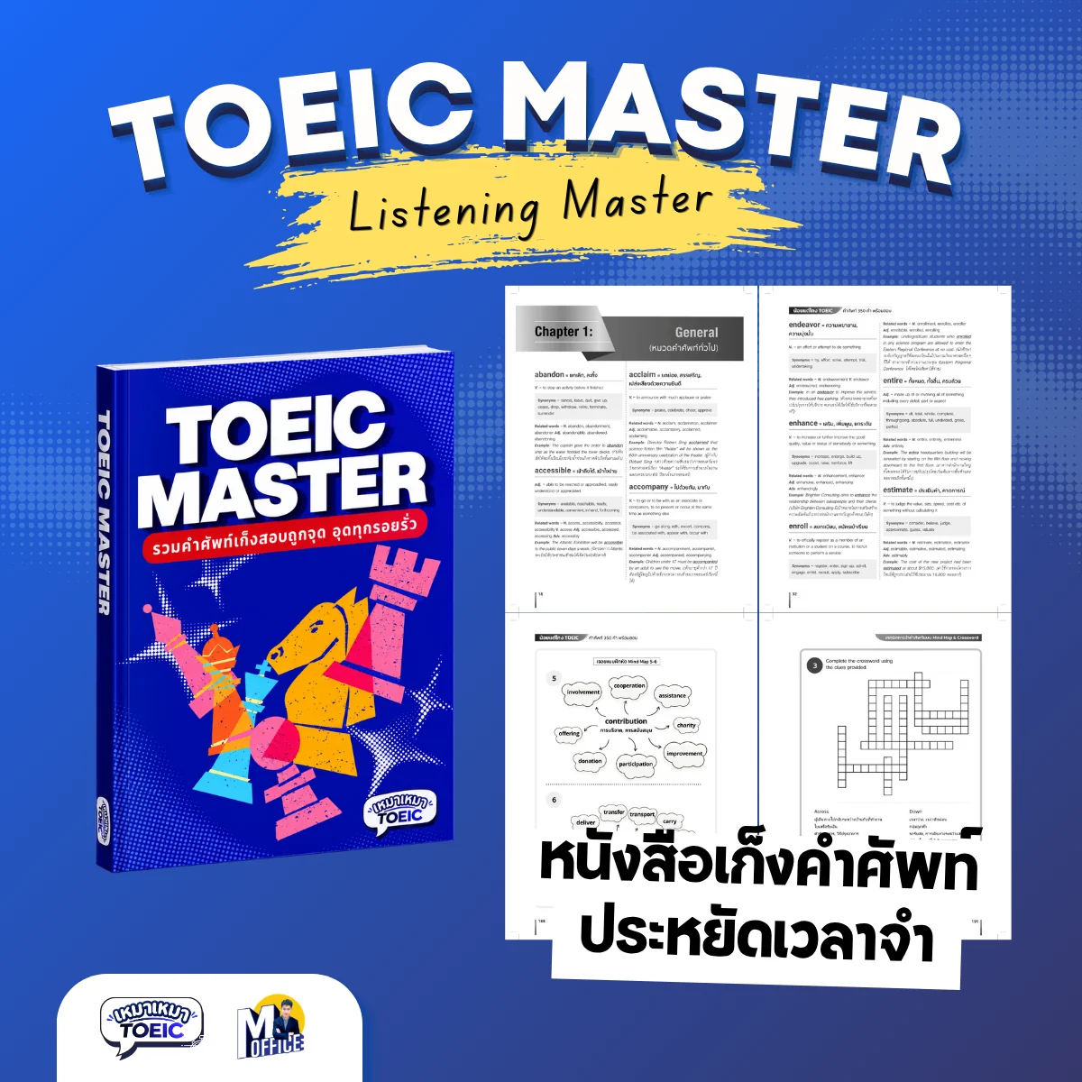 หนังสือ TOEIC Master และตัวอย่างเนื้อหาภายใน