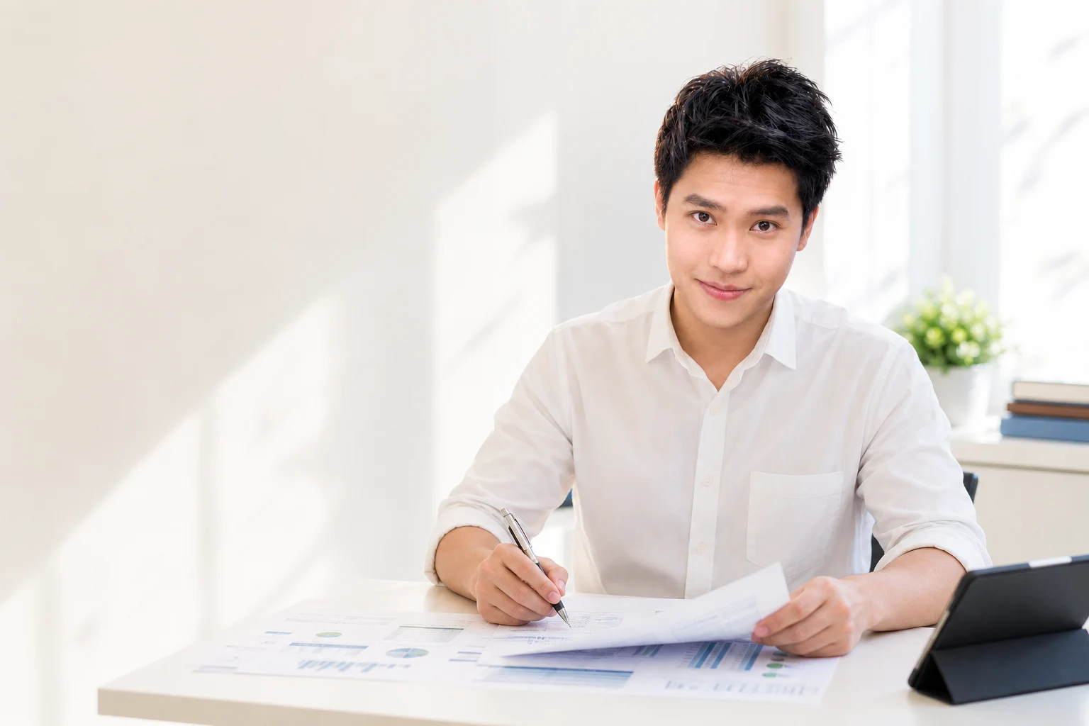 พี่ Mob กำลังตรวจผลฝึก TOEIC